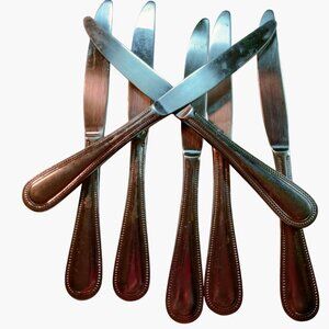 Stainless Steel Beaded Edge Dinner Knife 9 inch Replacement Flatware Lot 7